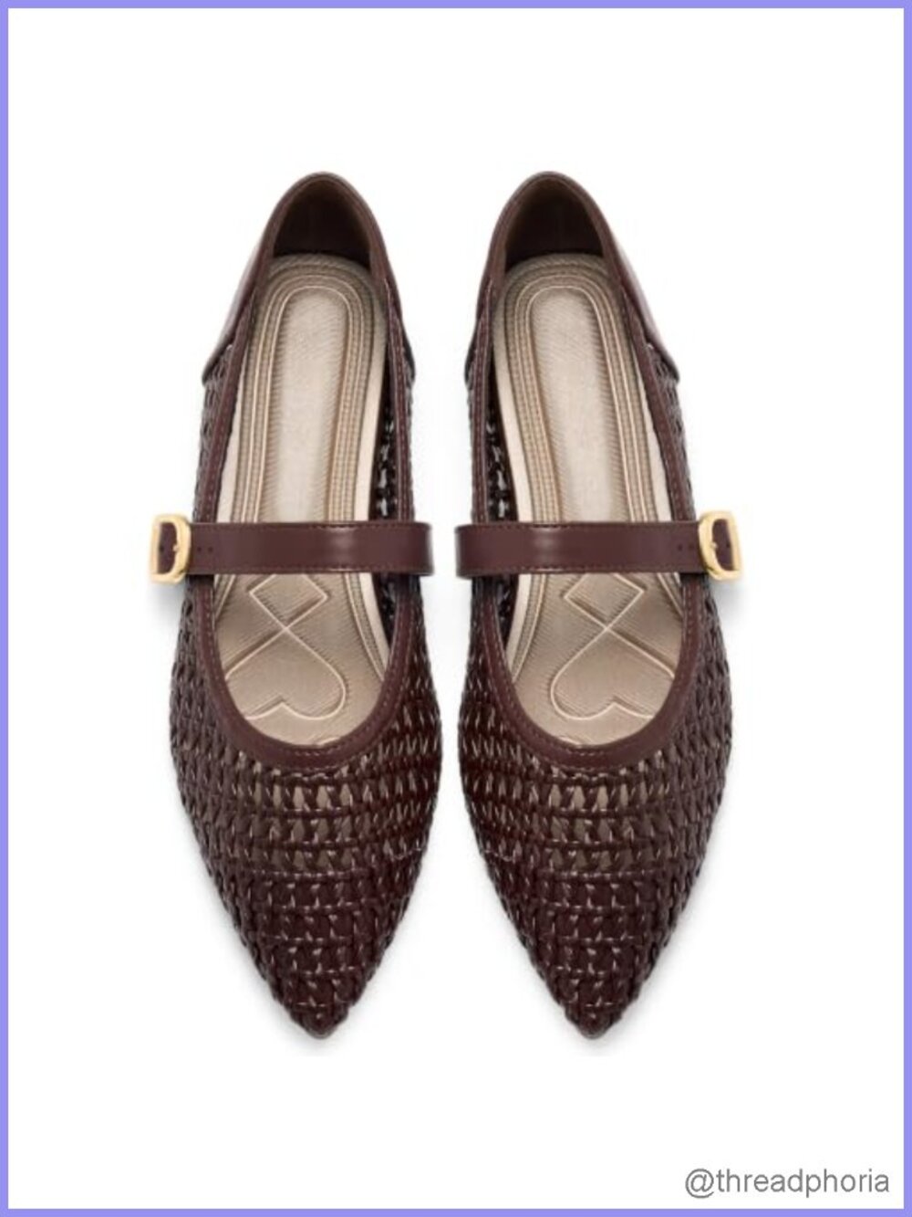 Woven Mesh Mary Jane Ballet Flats Pointed Toe Comfort